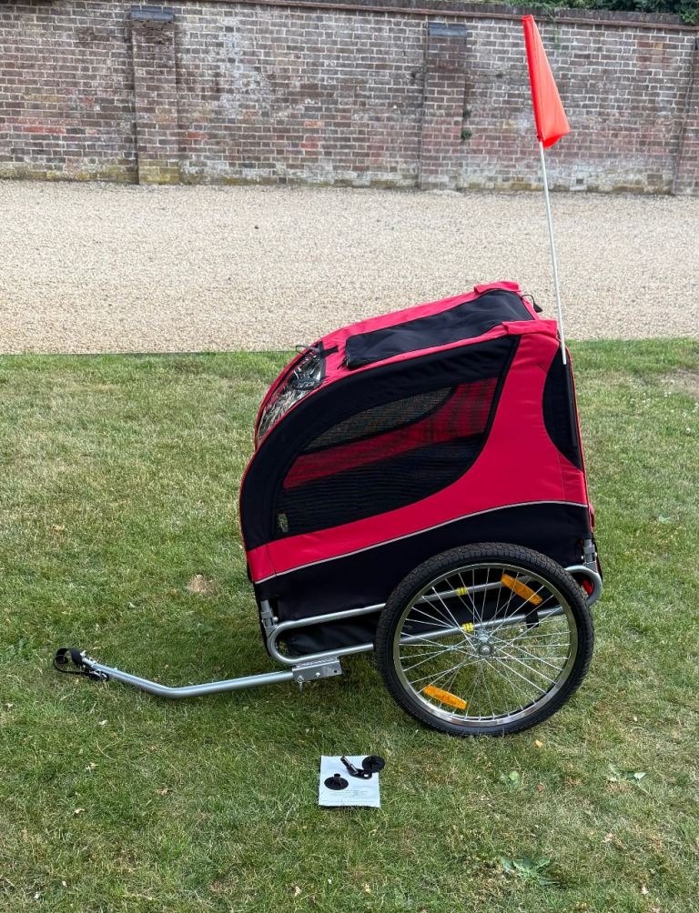 Bike Pet Trailer Folding x3 Openings Waterproof Removable Wheels