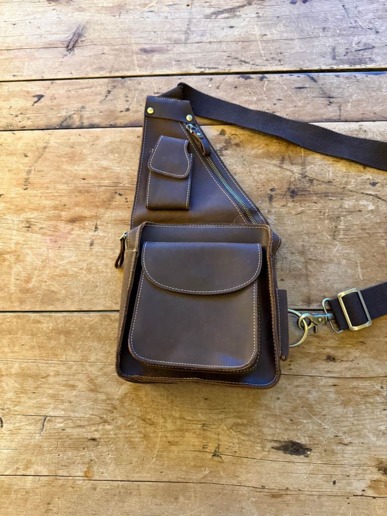image for 🧥 Leather Crossbody Sling Bag