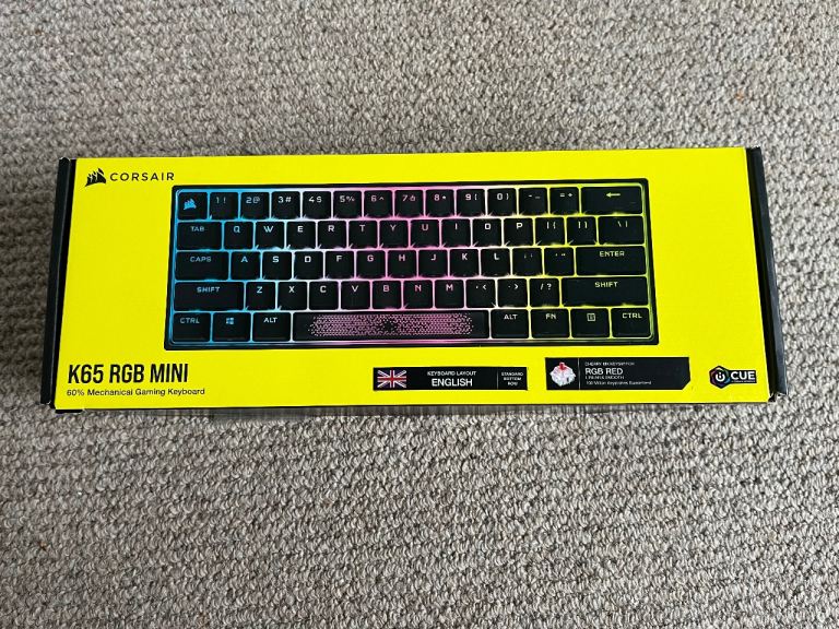 Corsair K65 RGB MINI 60% Mechanical Gaming Keyboard - Cherry MX Red (UK Layout)