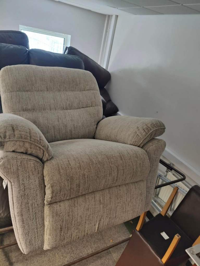 Grey Fabric Electric Recliner