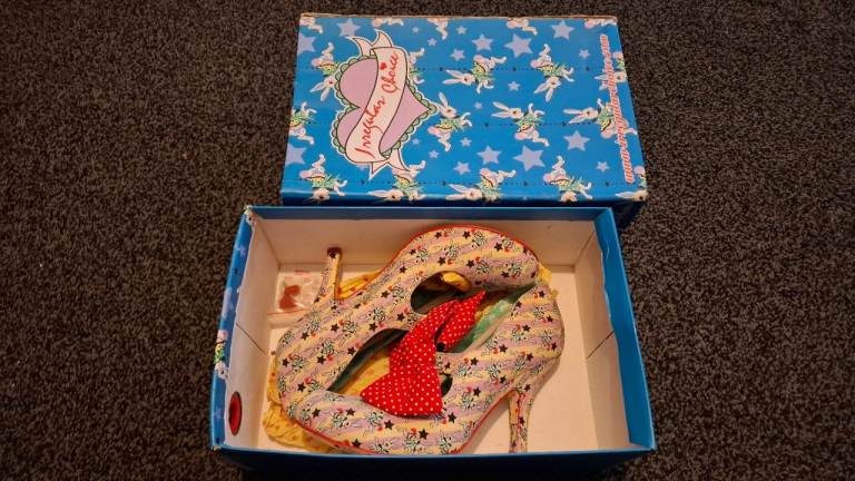 Irregular choice Tea and Cake bow shoes