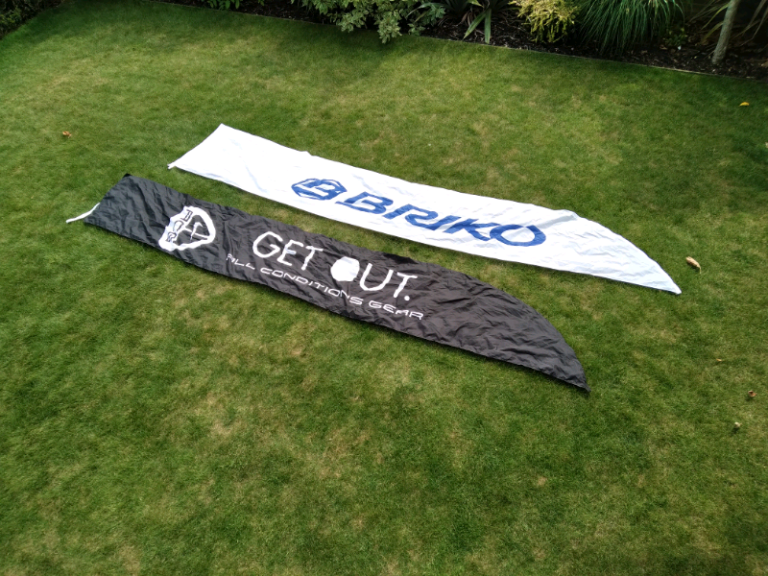Tent identification, flag, marquee, banners Briko marketing