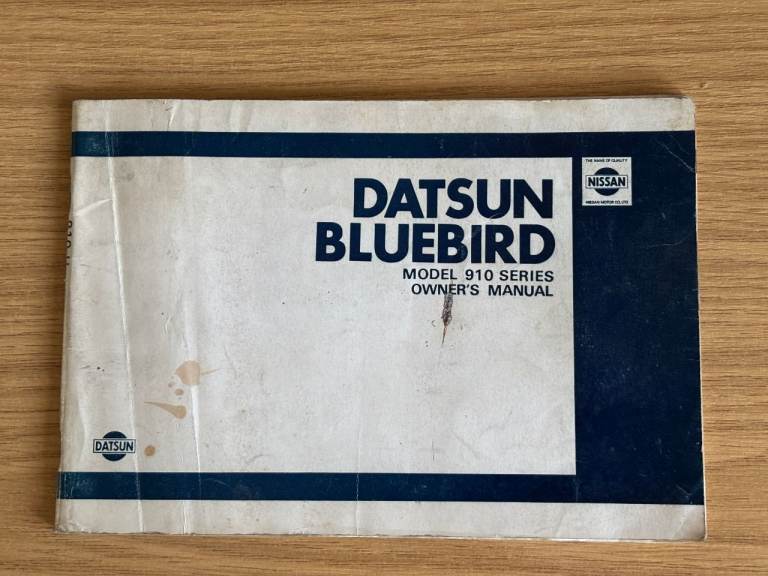 Datsun Bluebird owners manual/handbook issued 1982