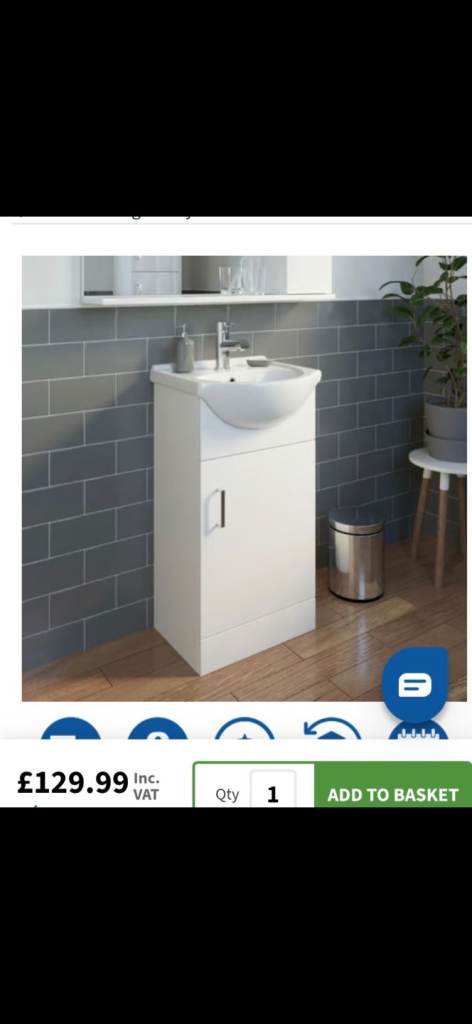 Bathroom Sink. Vanity and basin 450mm