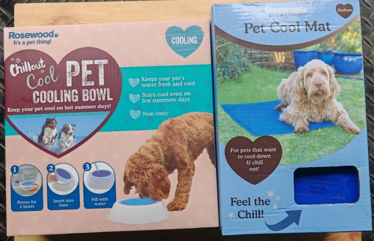 Dog cooling bowl and mat