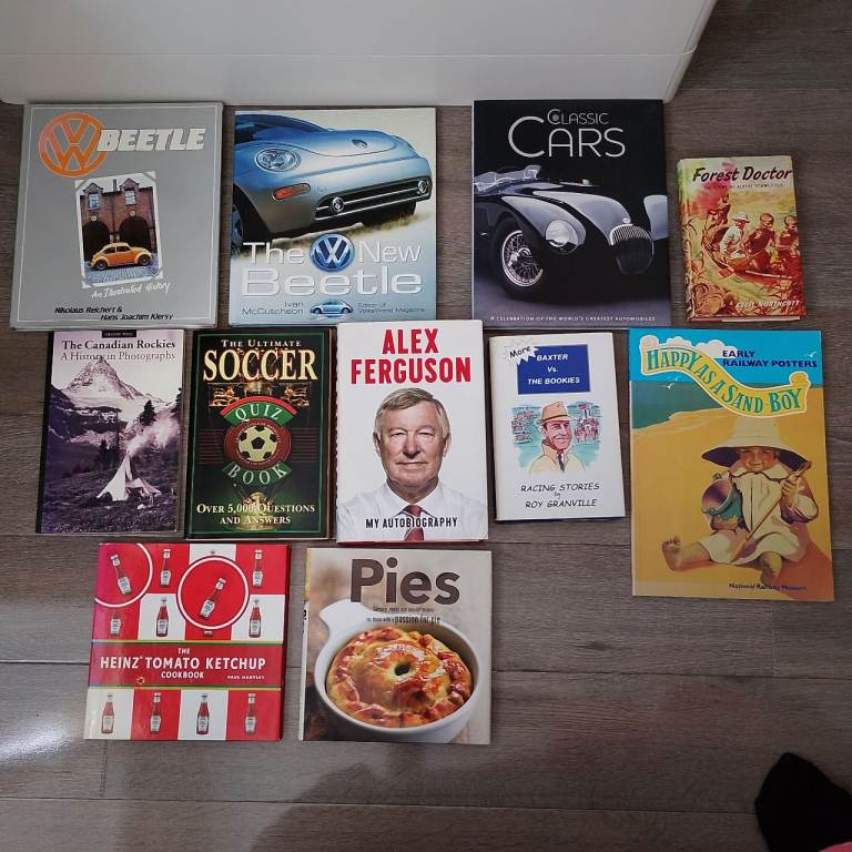 Mixed Book Bundle: VW Beetle, Classic Cars, Alex Ferguson, Quiz & More