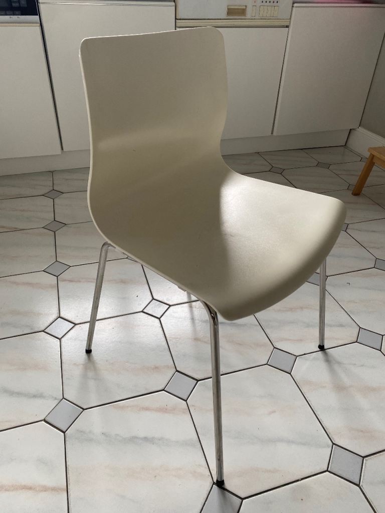 White IKEA Erland dining chair 