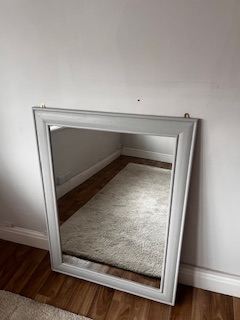 Wall Mirror with Gray wooden frame 
