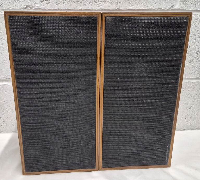 Vintage Bookshelf Hi-Fi Stereo Loudspeakers, woodgrain, 1970s