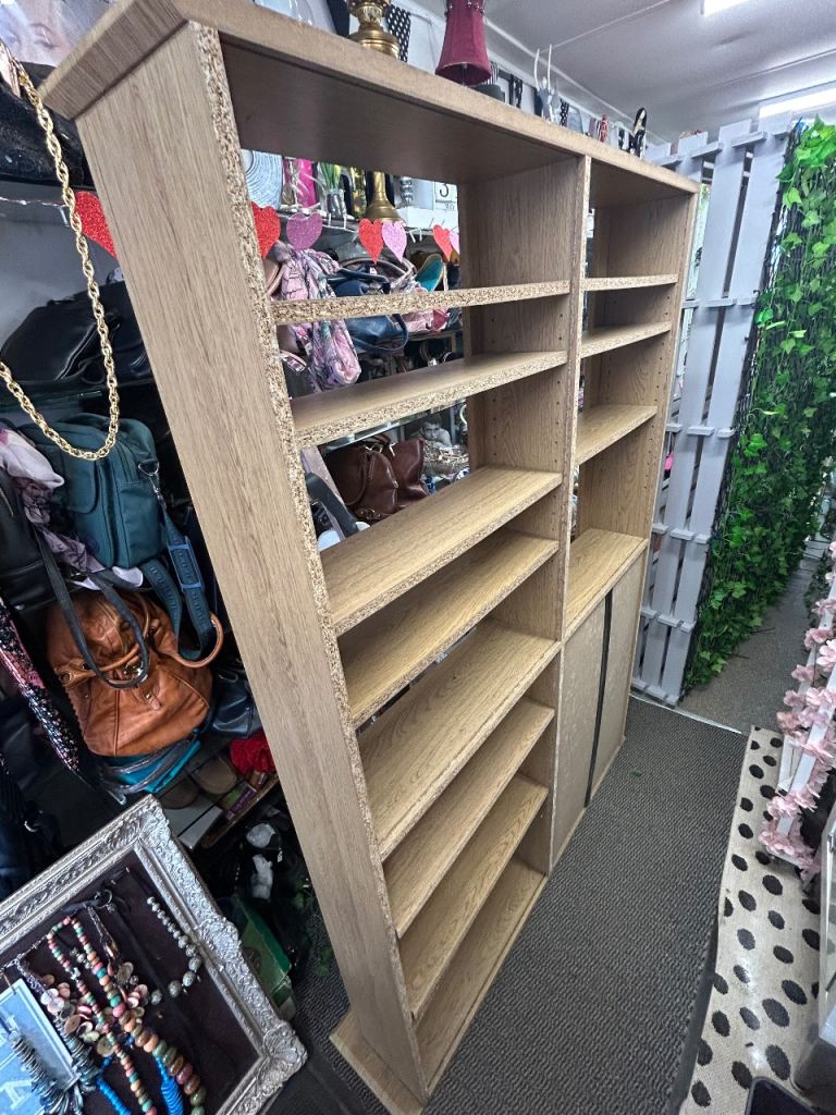 Large Wooden Bookcase / Display Shelf Unit - Good Condition