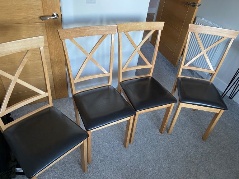 4 wooden dining chairs 