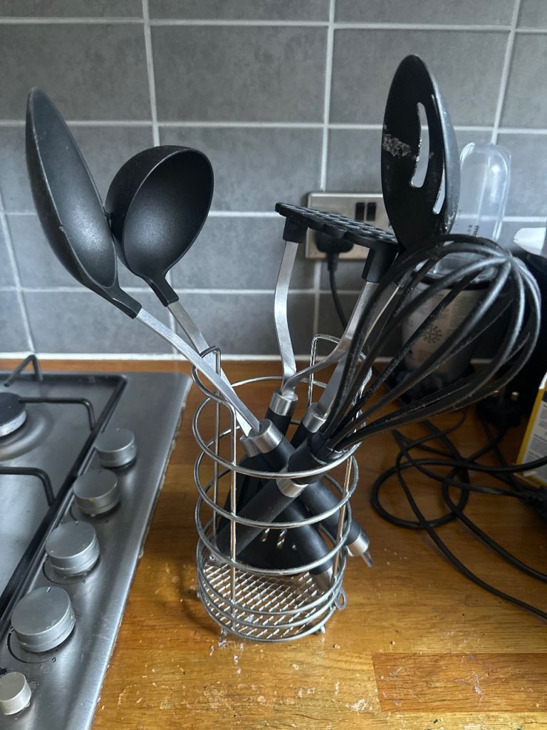 🍳 Cooking Utensil Set – Pack of 5 with Holder