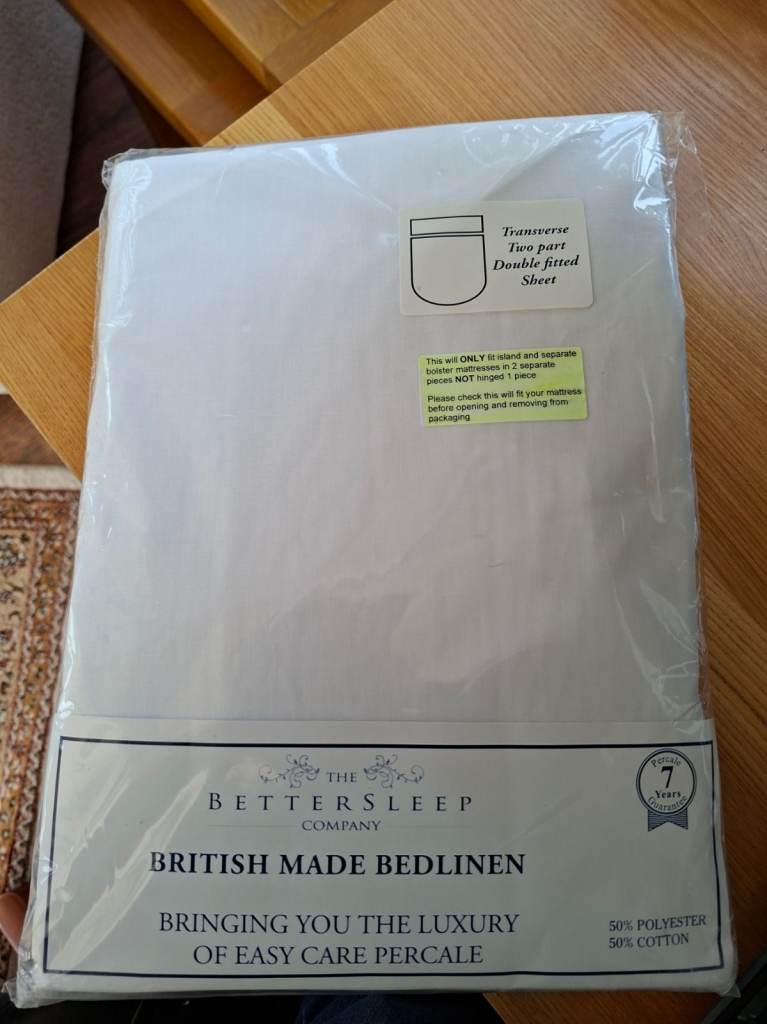 Caravan Transverse Bed Fitted Sheet – Two‐Part Set (New)