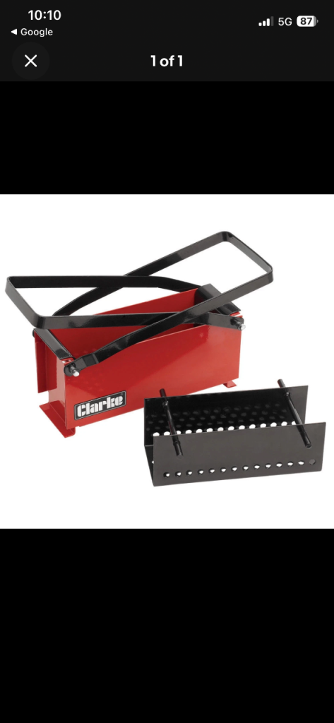 Clarke Briquette MakerClarke Brick Press/Block Splitter – Red, Good Working Order