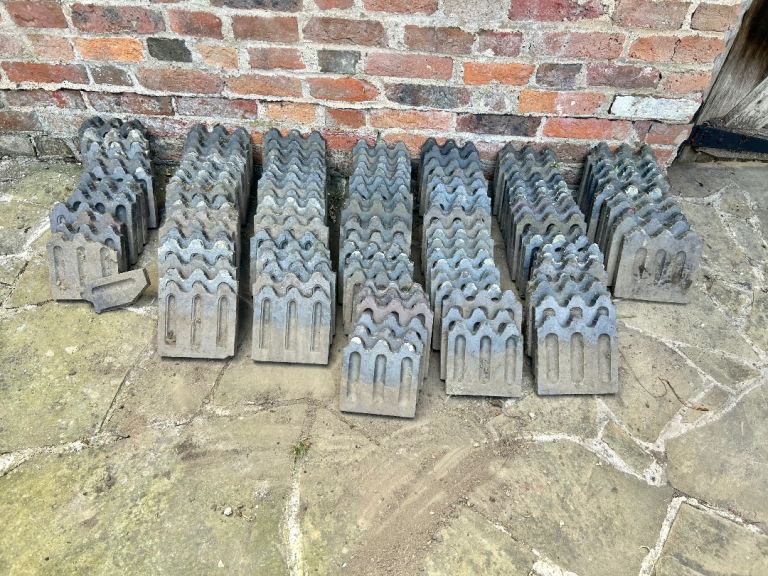 Victorian Staffordshire Blue Clay Garden Edging Tiles