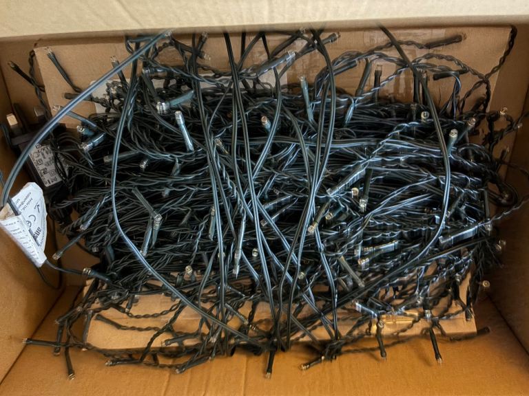 Outdoor Christmas lights with gutter clips