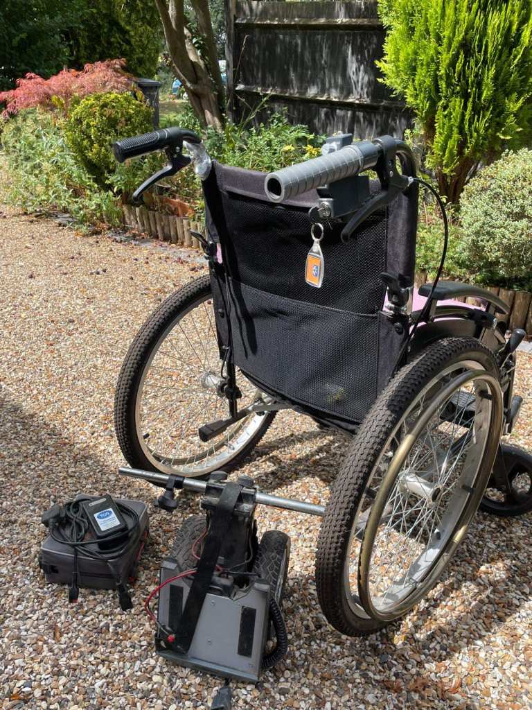 Folding Wheelchair with all terrain tyres and battery assist 