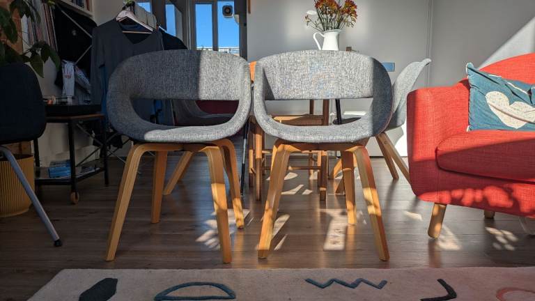 2 x Futon Company Orbit Rotating Chairs (Grey)