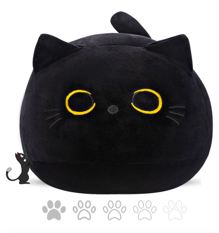 Tocwick 40×28cm Cat Plush Toys Stuffed Animals Gifts Cute Pillows Cotton Car Home Decorations Black