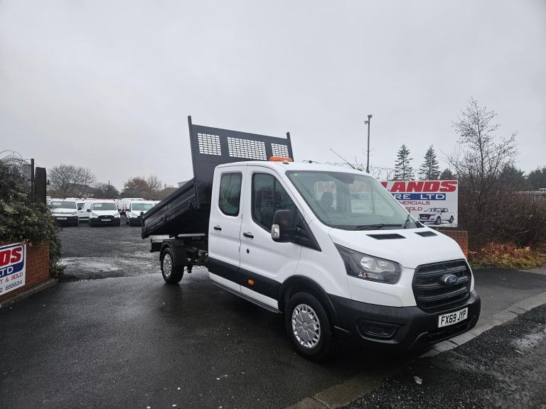2019 ON A 69 PLATE FORD TRANSIT 2.0TDCI 350 CREWCAB TIPPER LWB ULEZ FREE ZONE