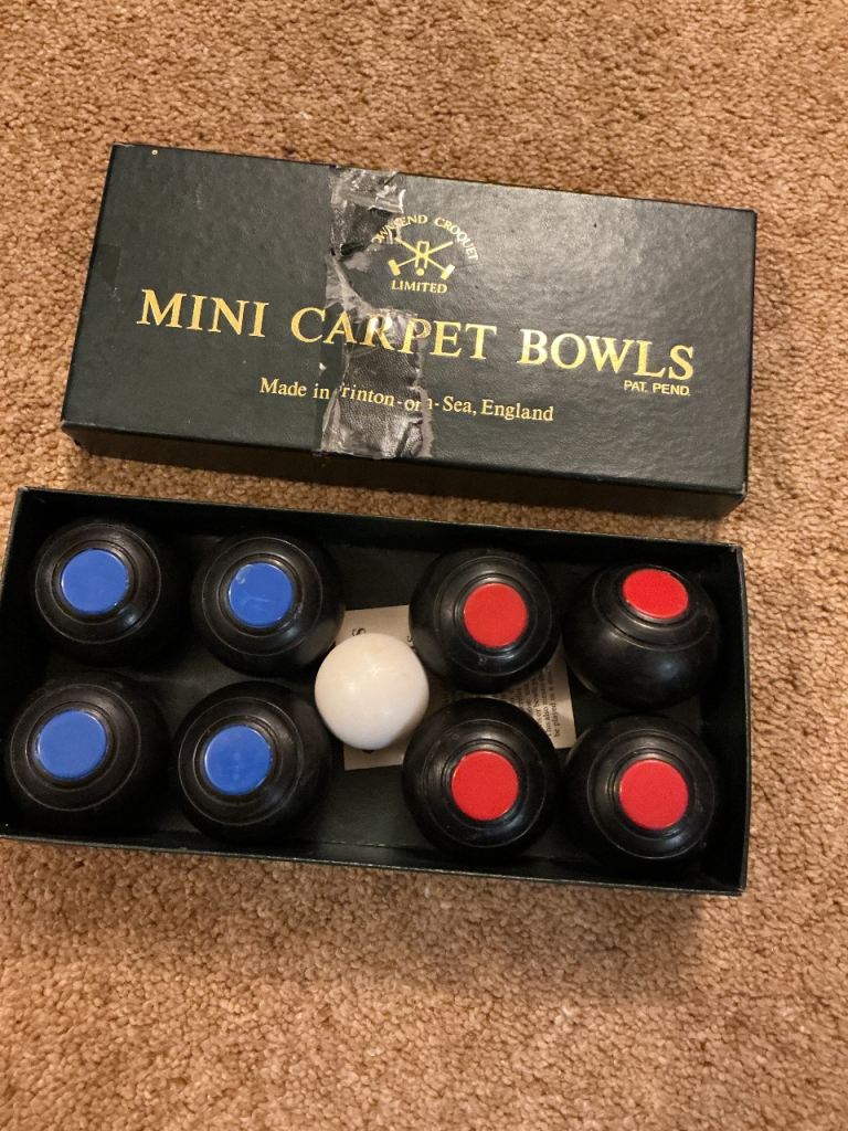 SET OF MINIATURE CARPET BOWLS