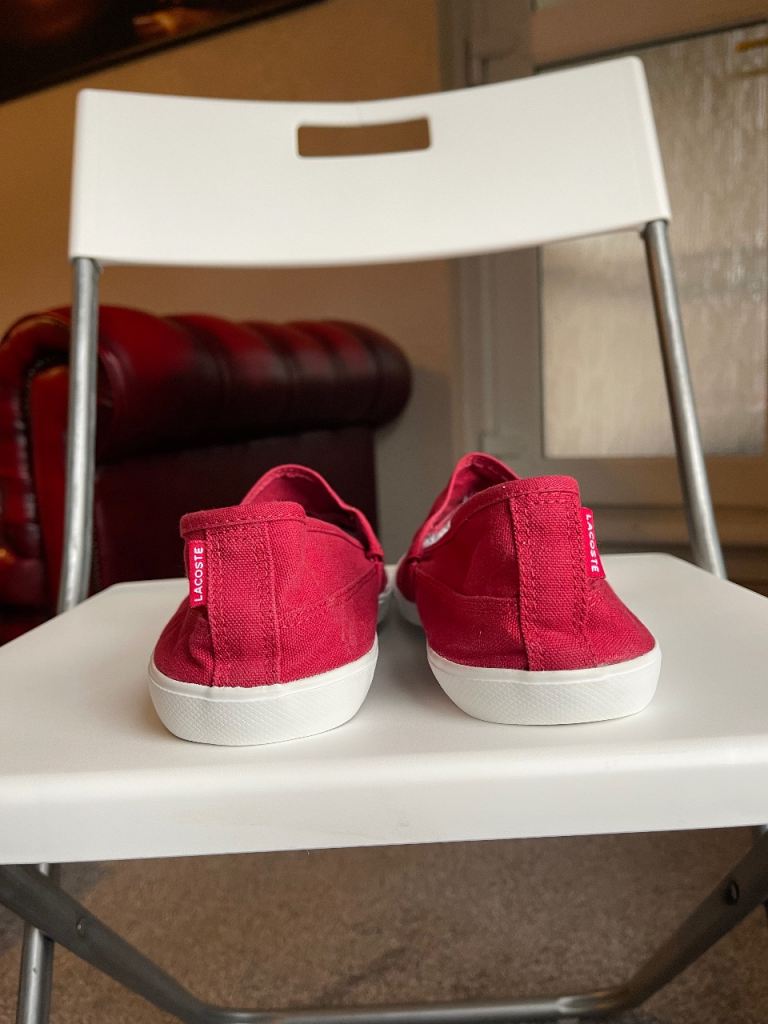 Lacoste Marice Leisure Smart Canvas Mens Summer Sneakers in Red Size 10 UK