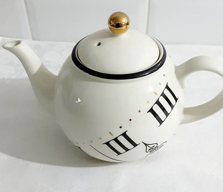 Vintage Arthur Wood Tpot Clock Face Design Gold Accents 500ml (see Descpn)