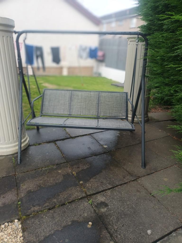Garden Swing Seat – Grey, Fair Condition