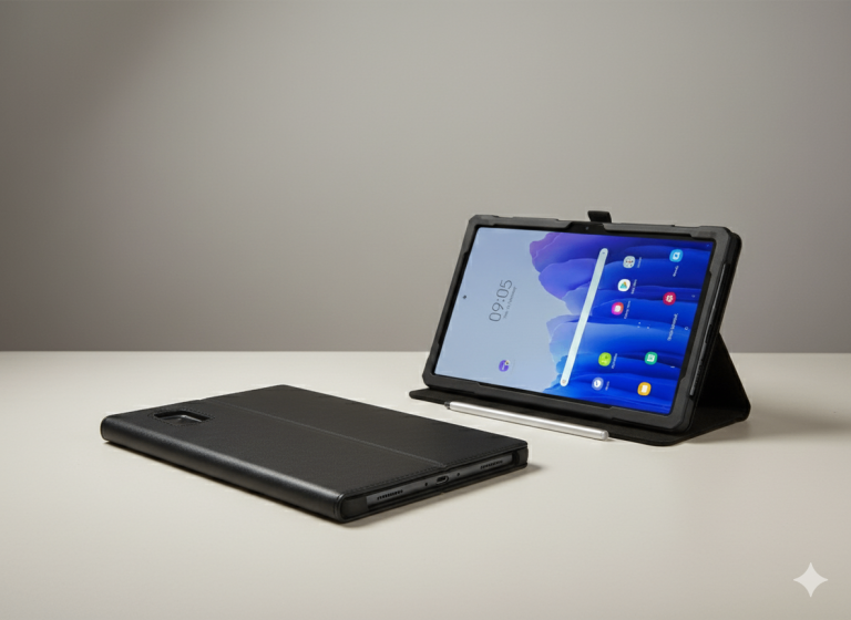 Samsung Galaxy Tab A7 (10.4") + Premium Leather Stand Case – Mint Condition