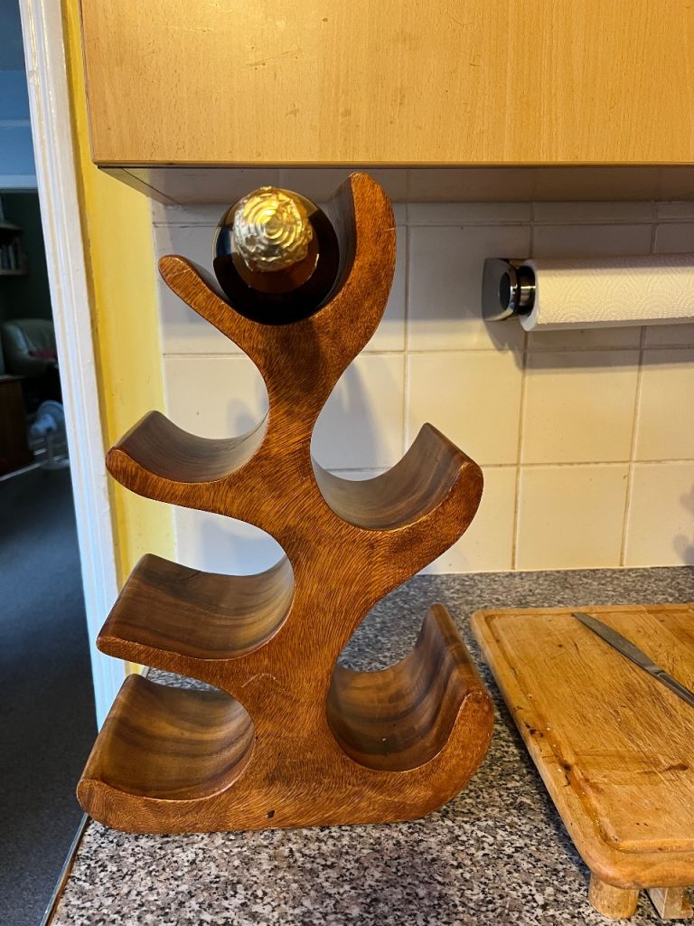 Wooden Wine Rack - Holds 6 Bottles, Good Condition