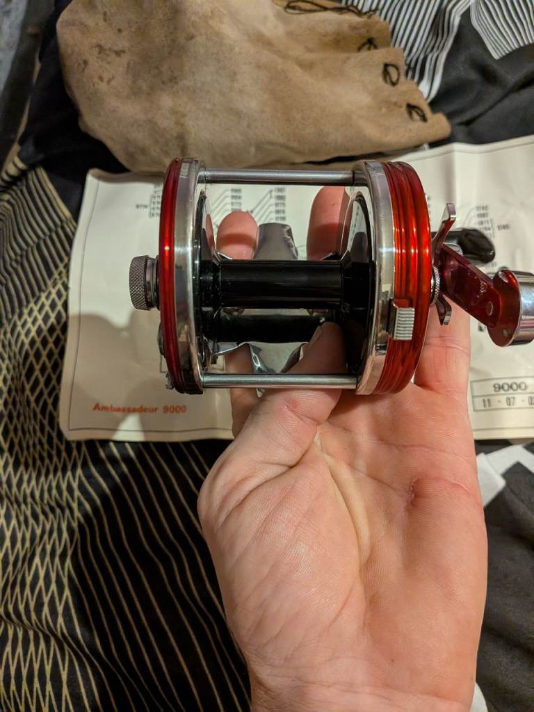 NEW Red Abu Ambassador Fishing Reel – Unused Condition