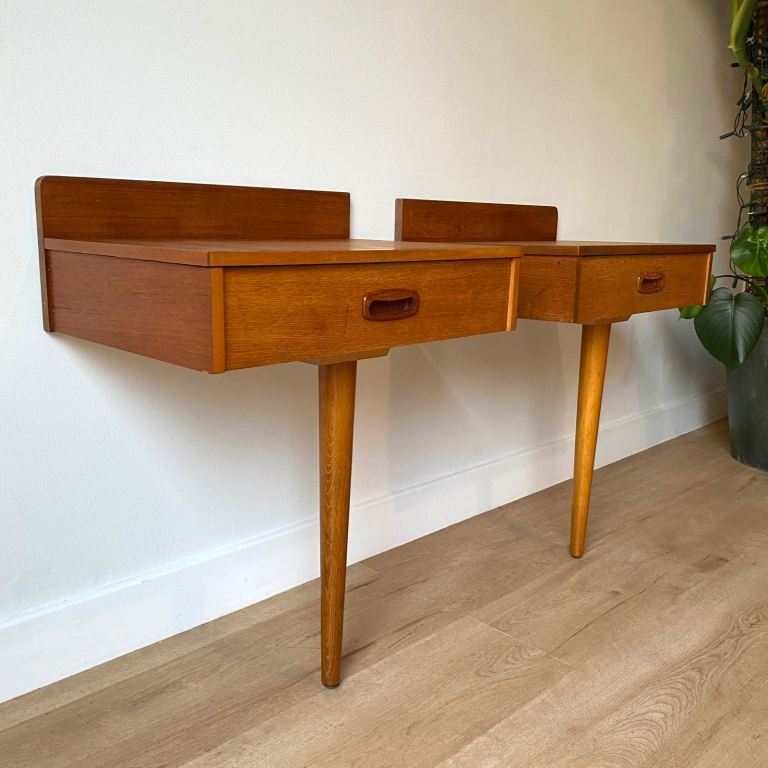 Mid-Century Lebus Teak Bedside Tables – Vintage MCM