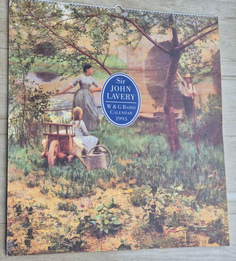 Large Celebrating Ulster Art John Lavery 1993 W & G Baird Calendar in Ass with the Ulster Museum