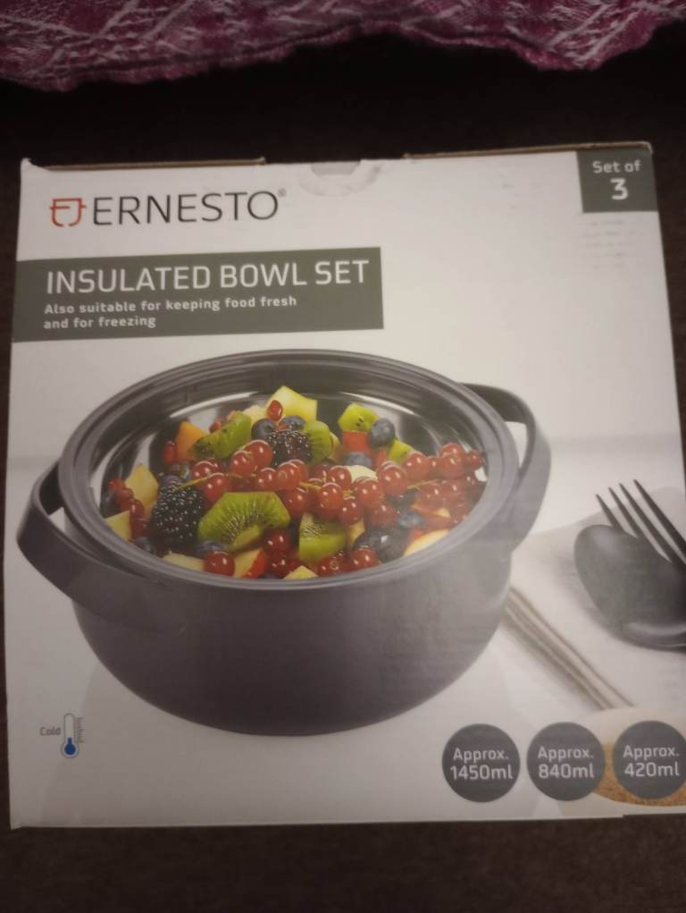 Thermodishes/ Insulated Bowls Set of 3 in excellent and 1 in new condition