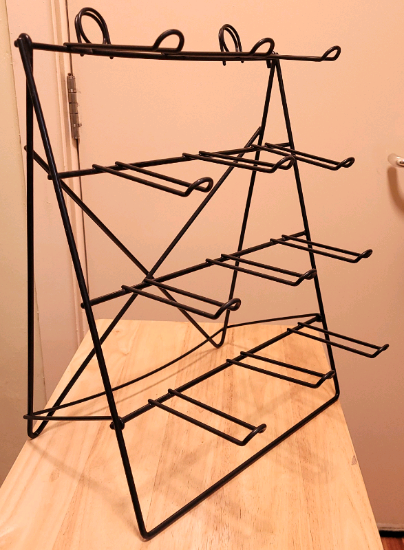 Black Metal Display Stand Storage Rack Jewellery Make Up Cards Toys