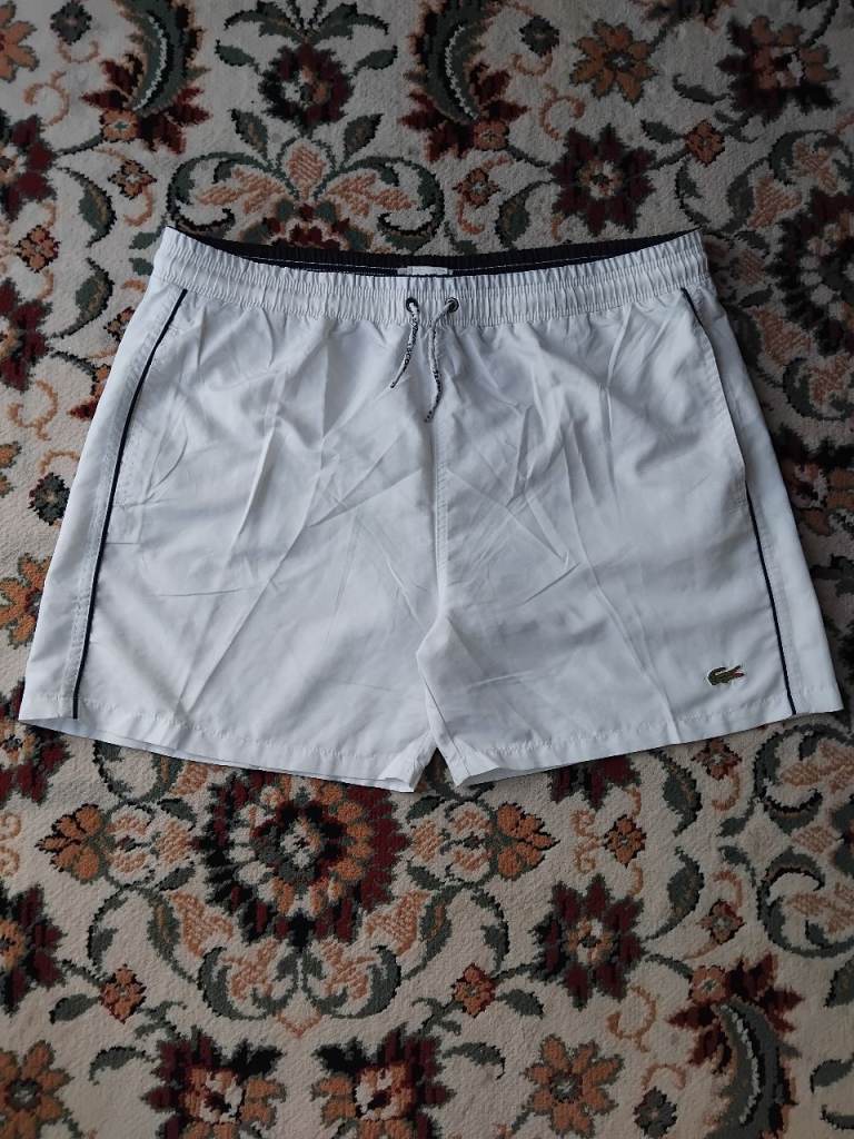 Lacoste White Swim Shorts, Size XL – Good Condition