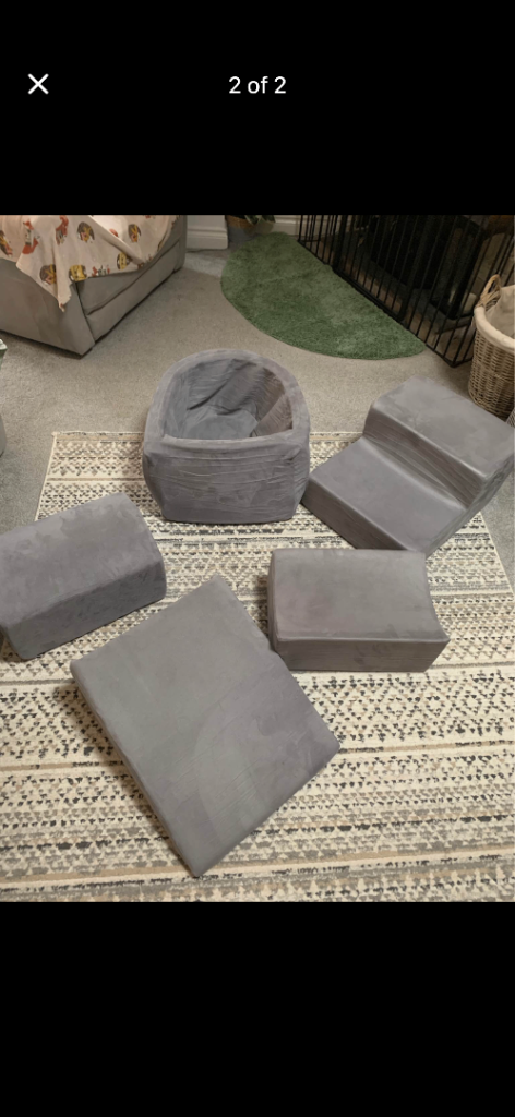 Grey Foam Play Set for Toddlers – Good Condition