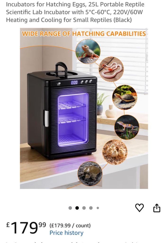 Egg incubator. Reptile and bird/ poultry 