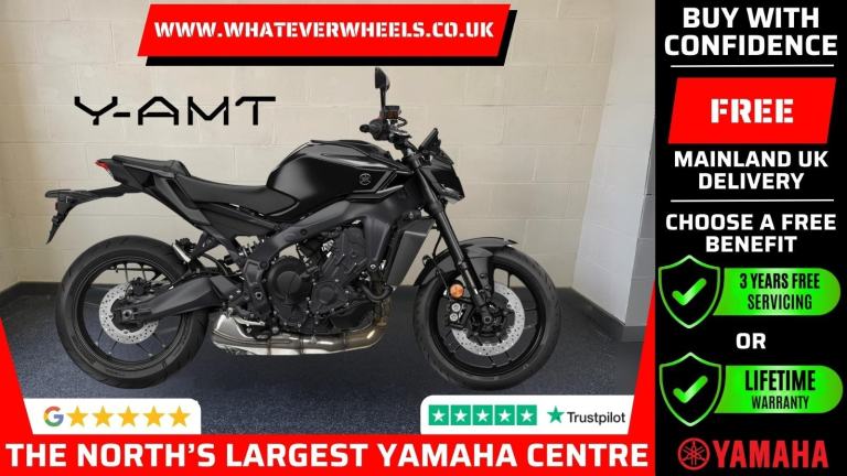 3 Years Free Servicing or Lifetime Warranty Yamaha MT09 Y-AMT Automatic Bike