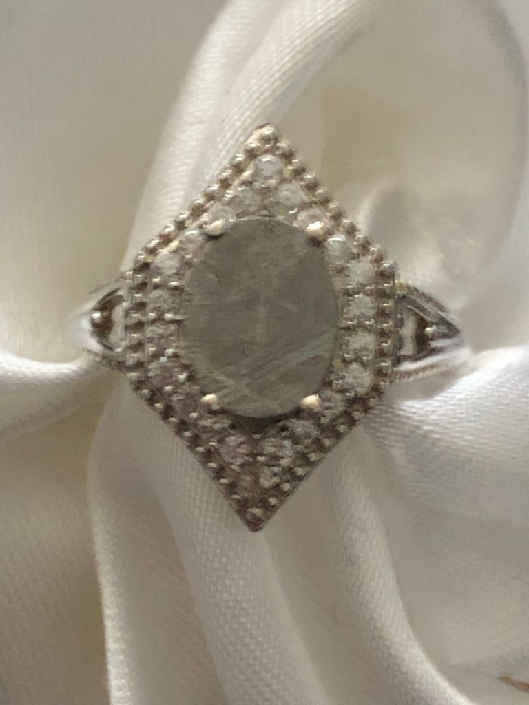 Meteorite Rings Size M N O P S Sterling Silver 925 platinum overlay New 