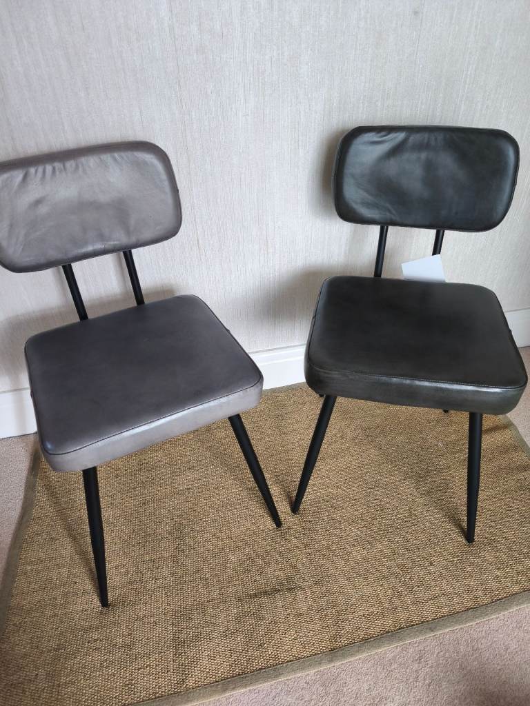 NEW Urban Deco Retro Style Leather Dining Chairs