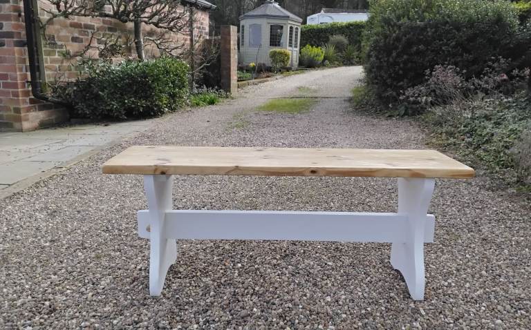 NEWLY REFURBISHED PINE DINING BENCH 