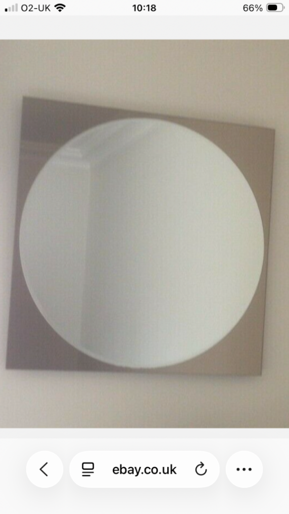 MIRRORS x2 LARGE BRONZE/CLEAR ROUND ON SQUARE 68cm BATH BEDROOM HALL MIRRORS