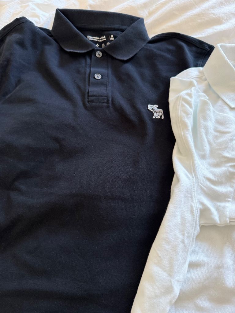 Abercrombie & Fitch Men's Polo Shirts – Dark and White