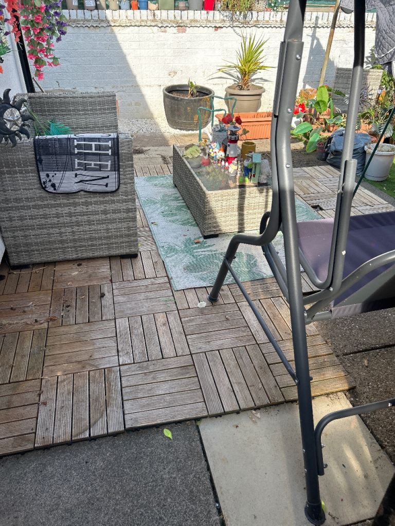 Wood patio squares approximately 80
