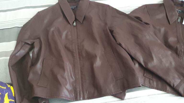 New Women's Brown Leather Jacket - Size 20 and 22