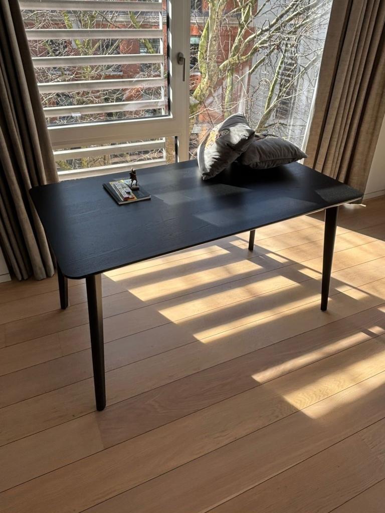 Black wooden desk