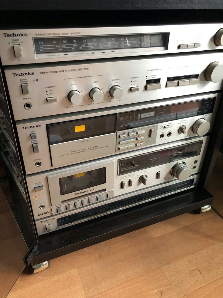 Partial Repair - Vintage 70s TECHNICS HiFi 6 Separates Glass Cabinet/Turntable/Amp/Tuners/Tape Decks