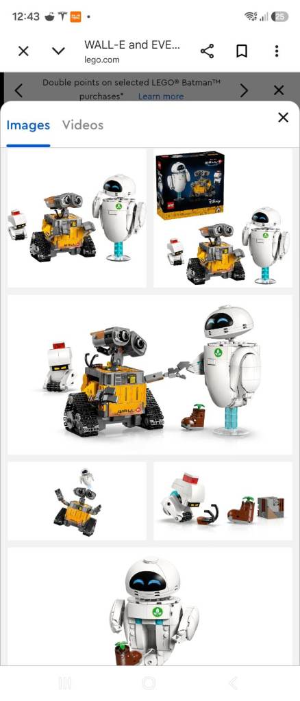 LEGO WALL-E and EVE Building used.