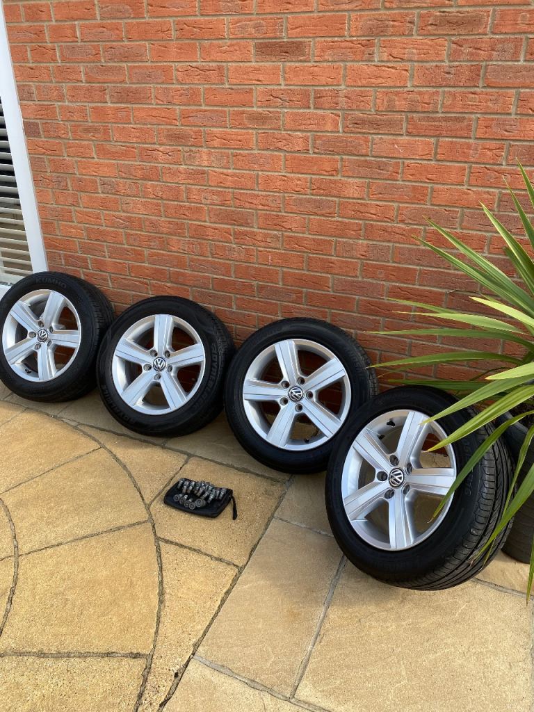 Vw 16” Dover original alloy wheels &tyres with bolt pack
